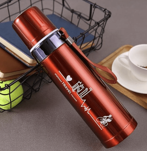 Stainless Steel Double Wall Vacuum Water Bottle 750ml Flask Thermos for Tea Coffee Hot Cold Drinks Airtight Insulated Cap with Beverages Drinking Cup (Multicolor)